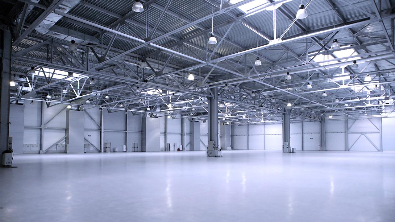 A large empty warehouse