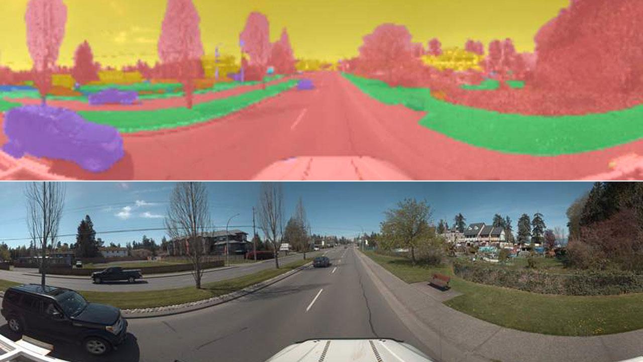 Using an advanced AI model to identify different assets from a roadway corridor