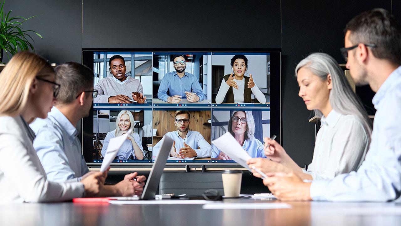 会议室全球企业在线视频会议
